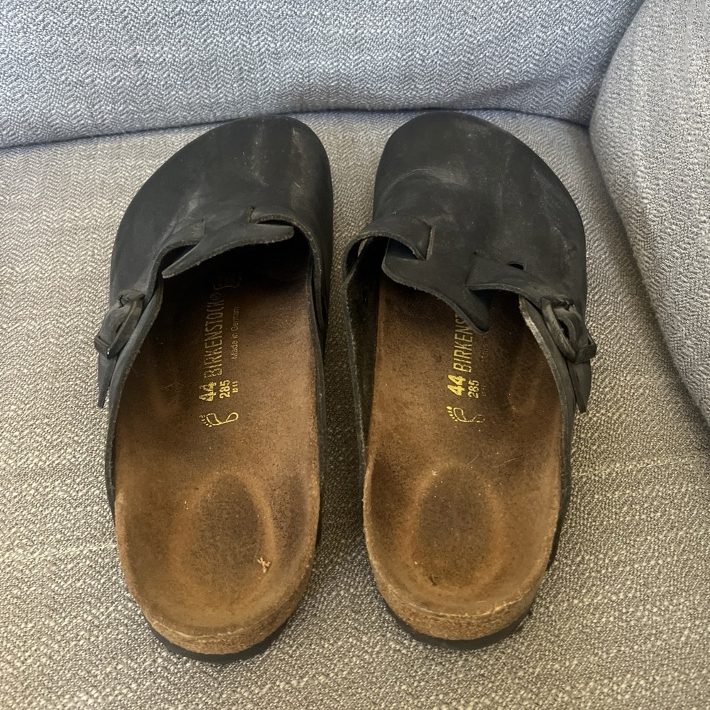 Birkenstock Boston Black Birko-Flor Clogs Shoes EU 44 / US 11 Preowned